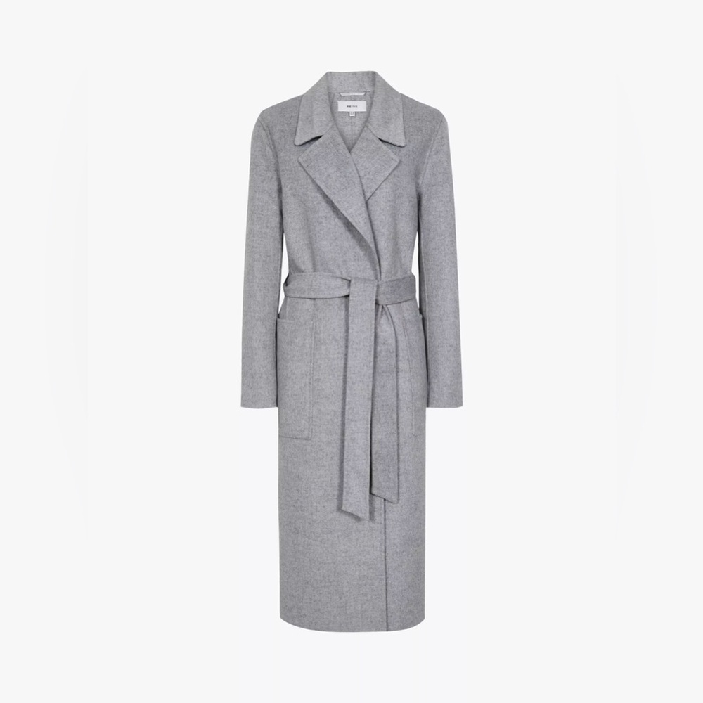 Reiss Millie Wool Blend Longline Overcoat, Grey, Size 6 - Picture 2 of 16